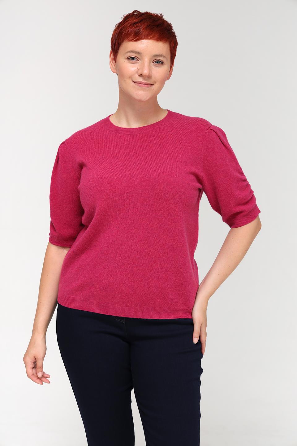 Пуловер Luisa Cerano малиновый с рукавами-фонариками