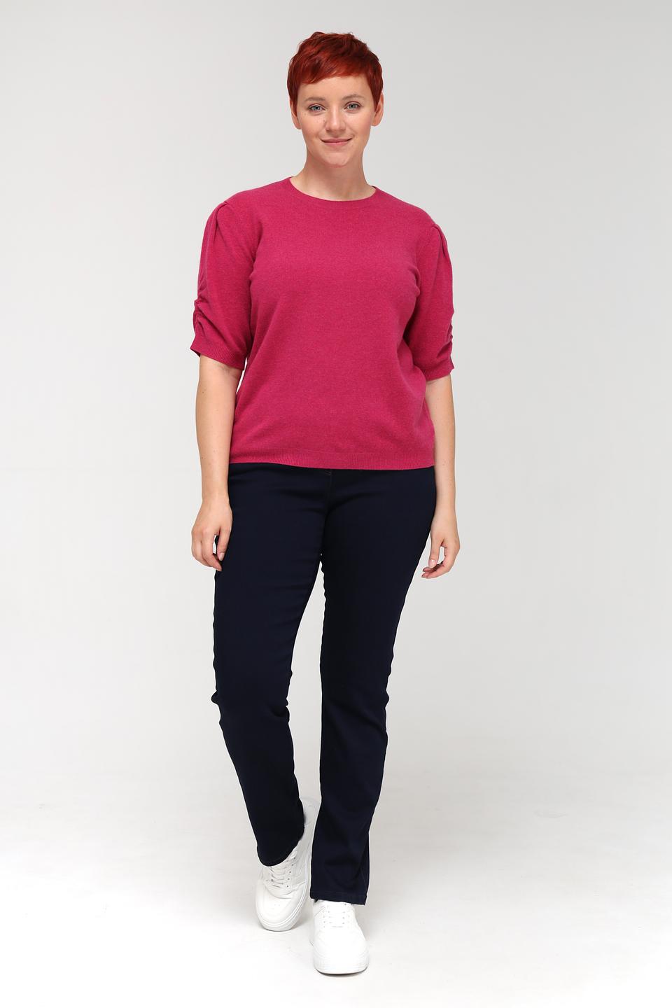 Пуловер Luisa Cerano малиновый с рукавами-фонариками