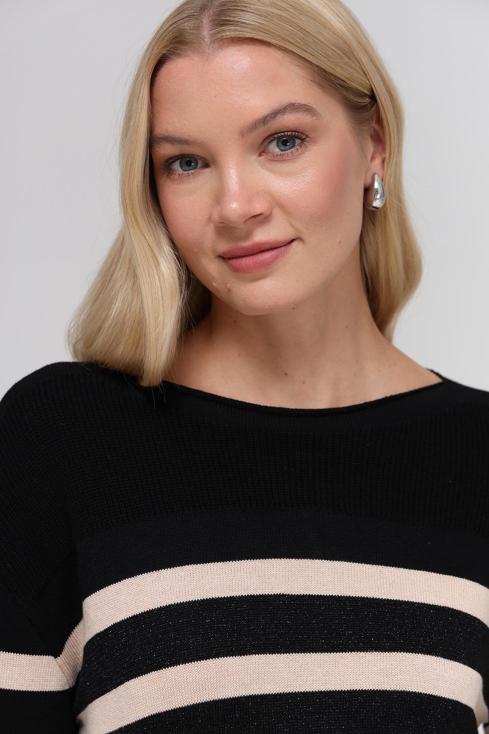 Пуловер Lebek в полоску чёрный
