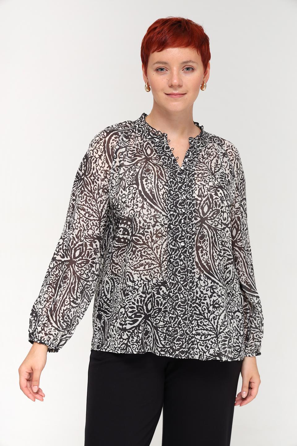 Блуза Luisa Cerano с принтом чёрно-белый
