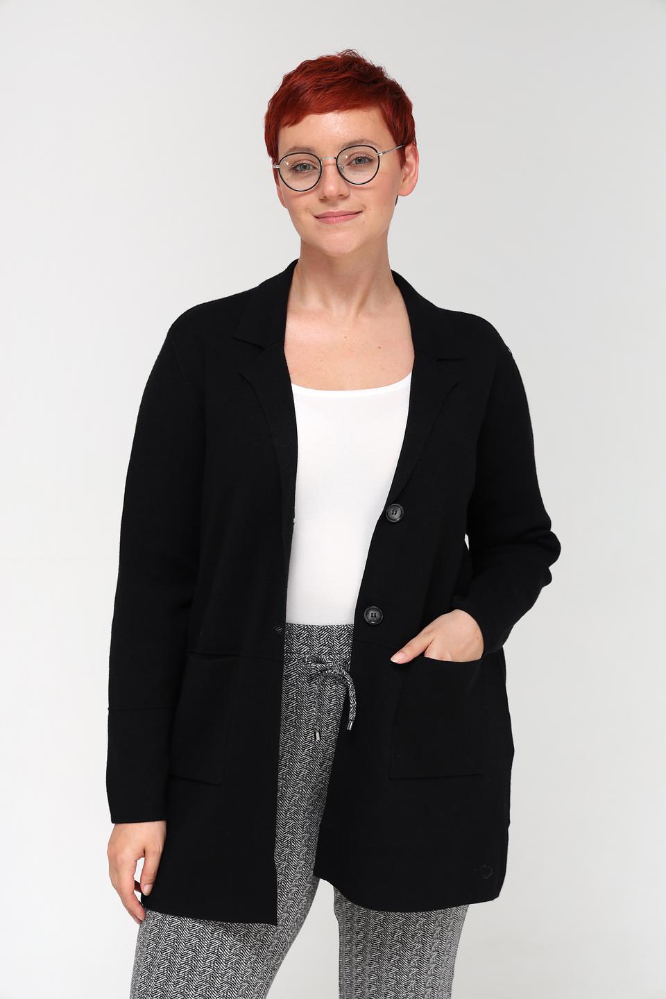 Жакет Lebek чёрный приталенный