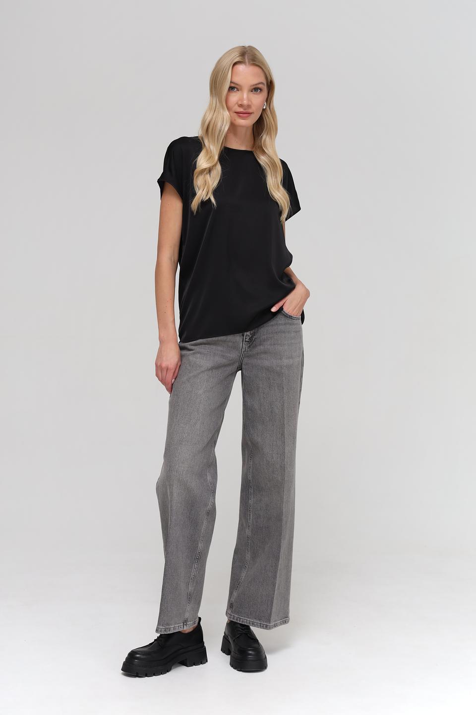 Джинсы Oui серые wide leg