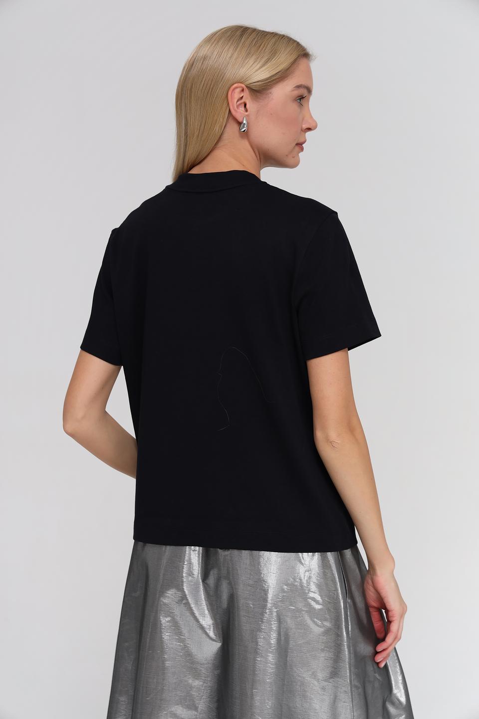 Футболка Marc Cain с кристаллами, чёрная