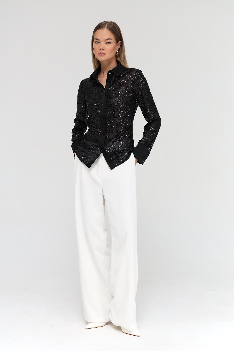 Блуза Marc Cain с пайетками чёрная