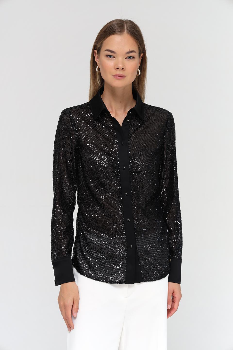 Блуза Marc Cain с пайетками чёрная
