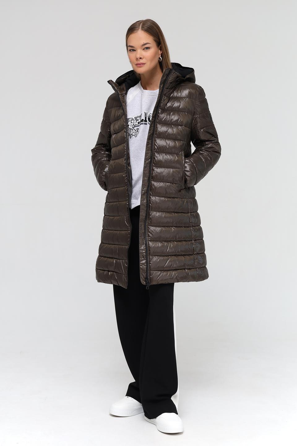 Пальто Marc Cain стеганое оливковое