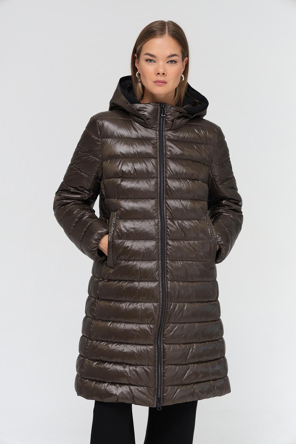 Пальто Marc Cain стеганое оливковое