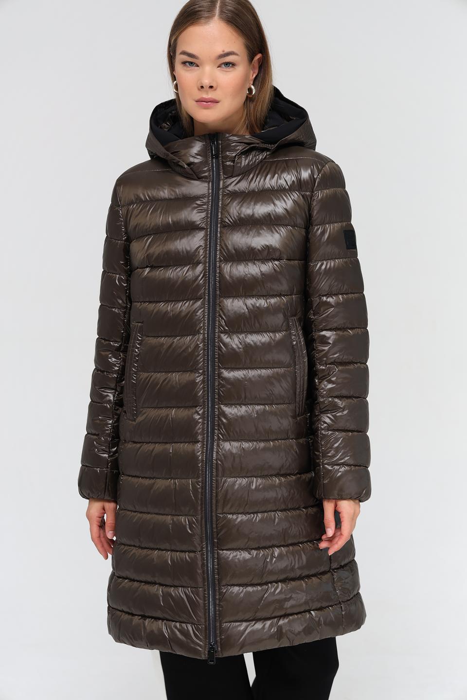 Пальто Marc Cain стеганое оливковое