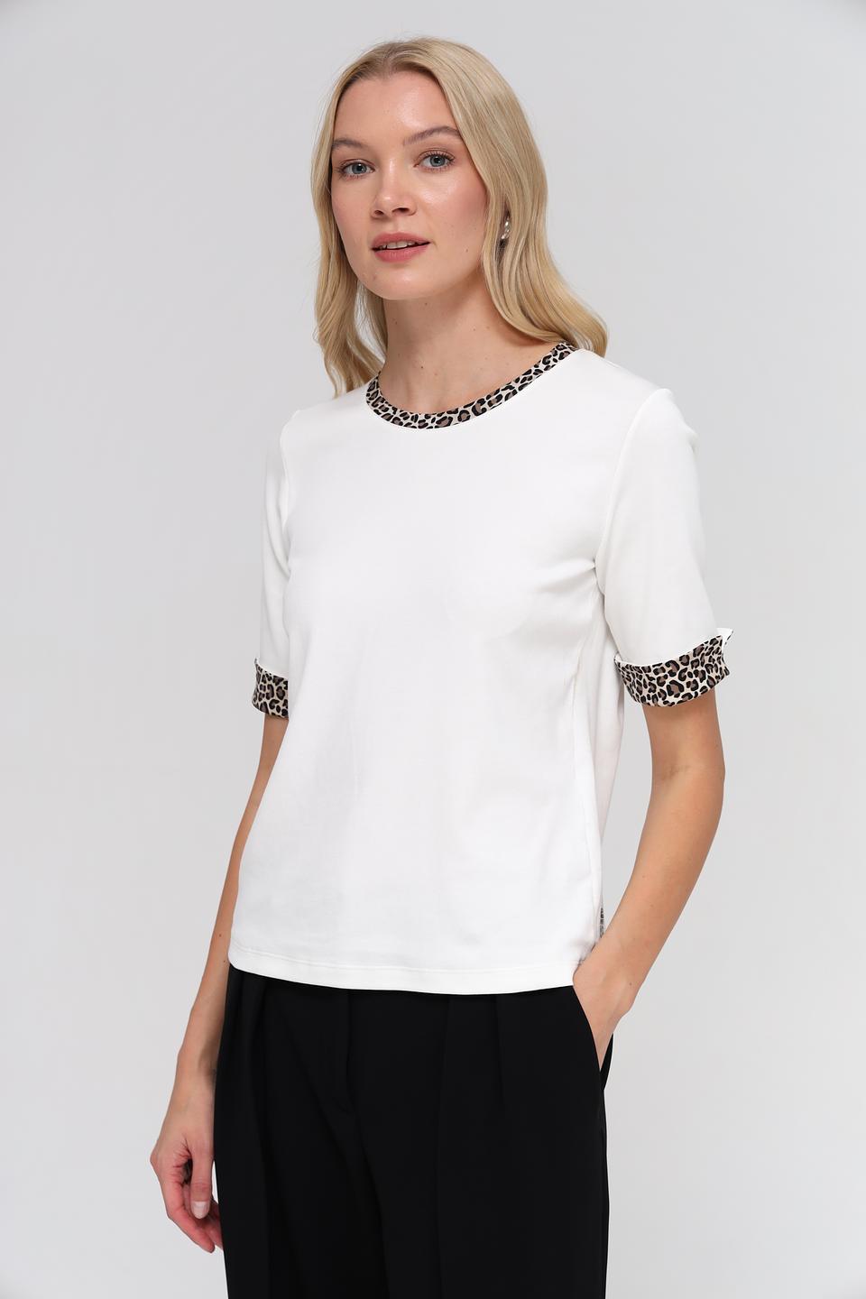 Футболка Marc Cain с леопардовым декором