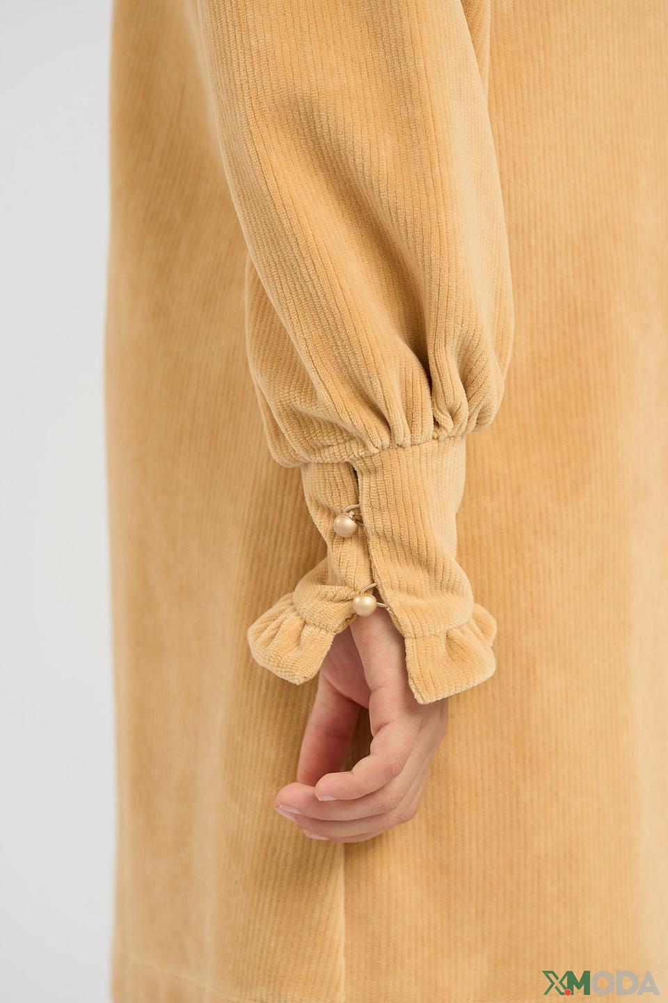 Платье Choupette детское золотистое с рюшами и эмблемой