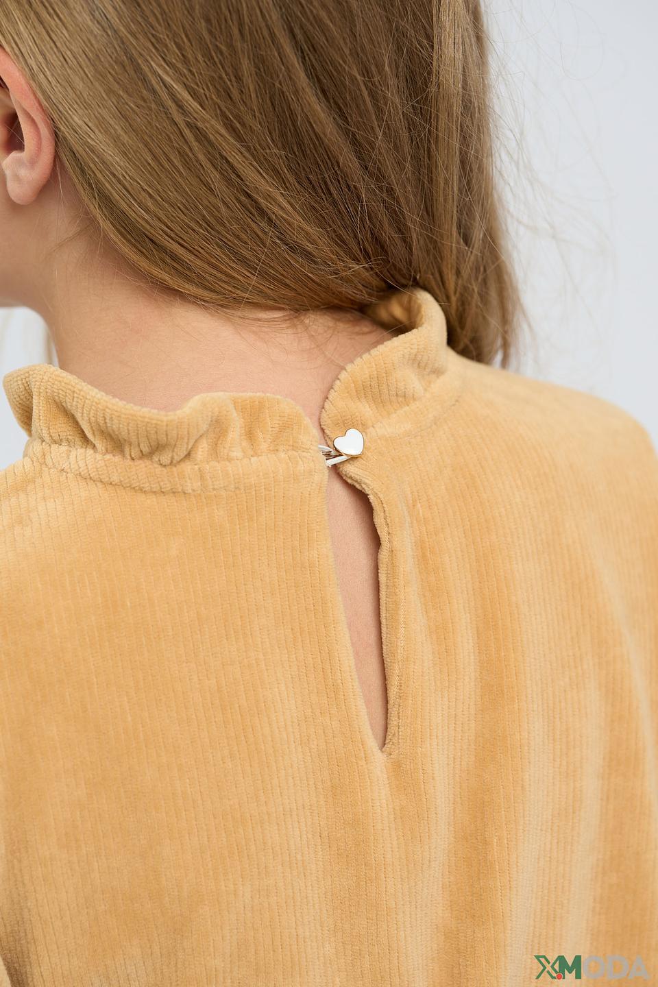 Платье Choupette детское золотистое с рюшами и эмблемой