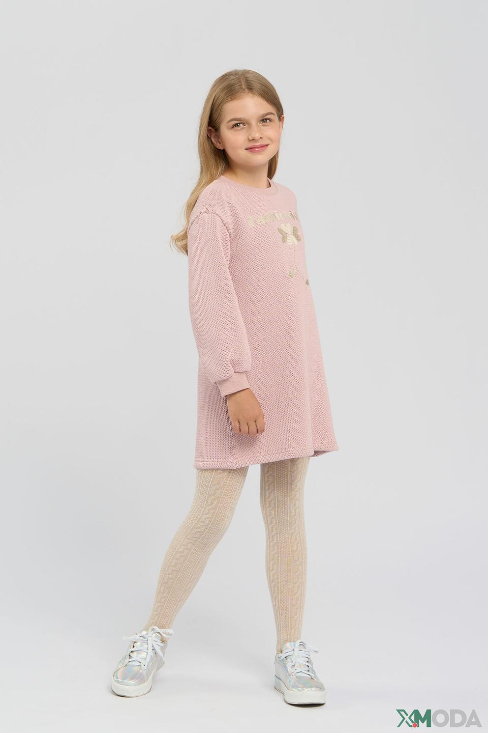 Платье Choupette Розовое с вышивкой для девочки