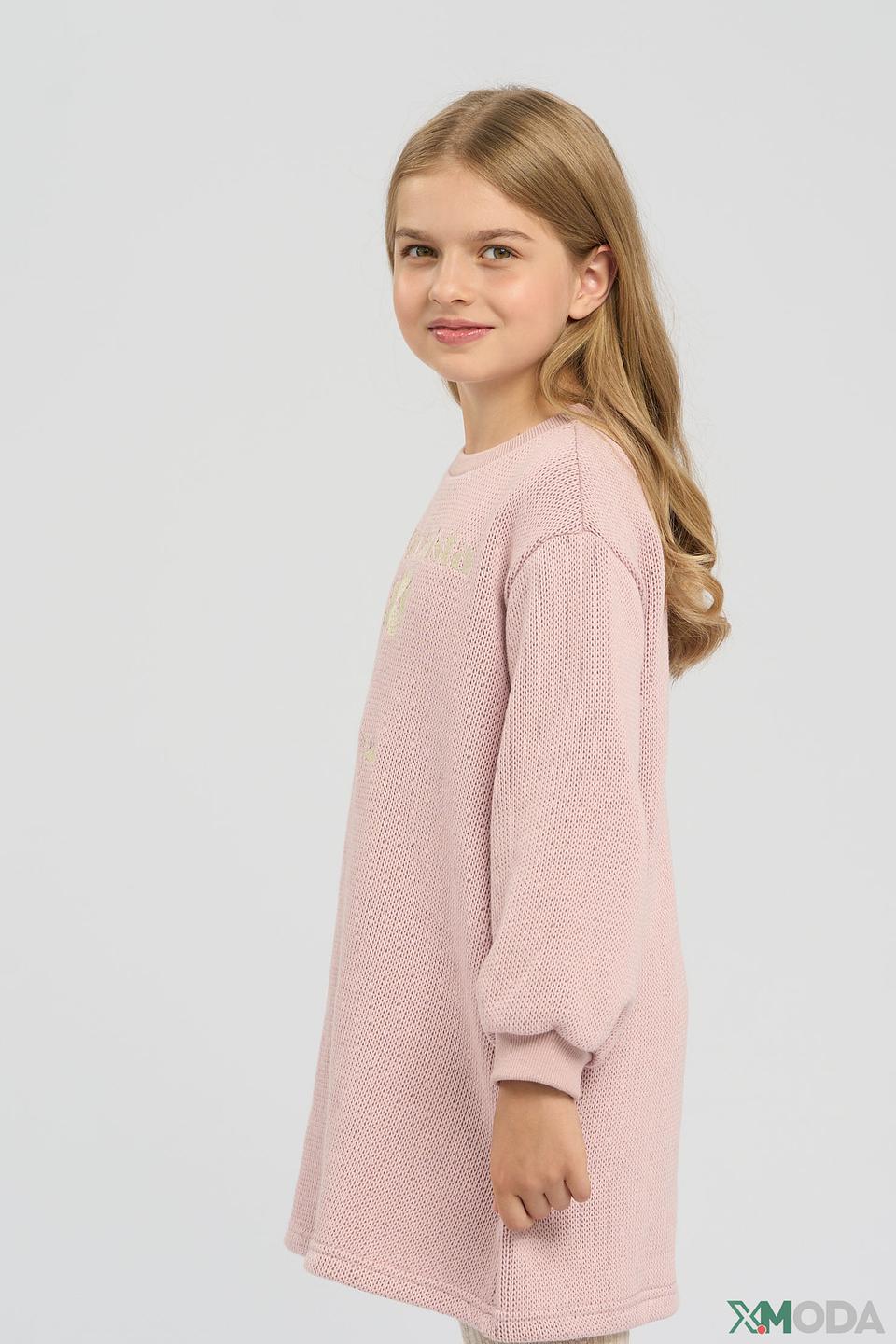 Платье Choupette Розовое с вышивкой для девочки