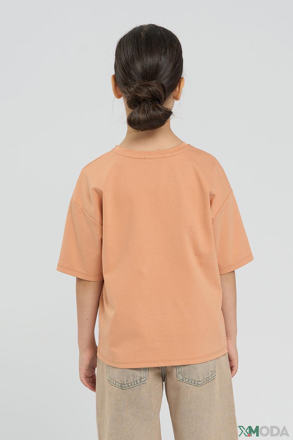 Футболка Choupette дев. с цветком карамель