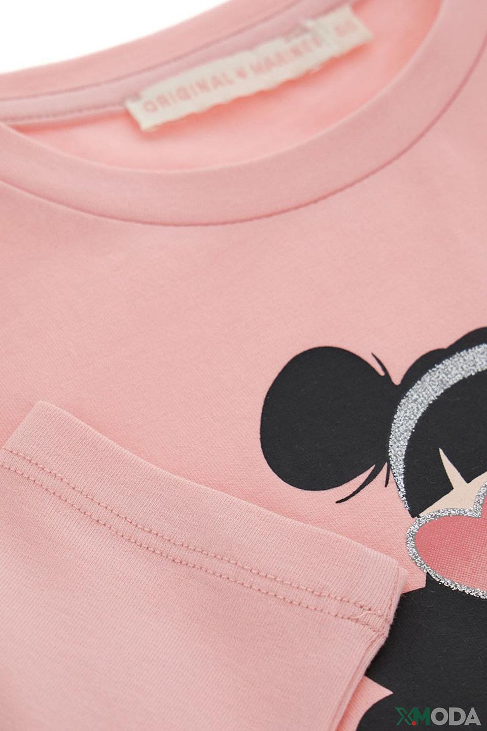 Футболка Original Marines дев. с принтом розовый