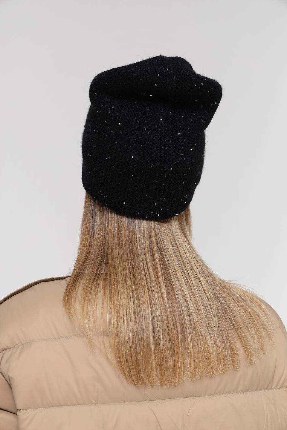 Шапка Marhatter чёрная с пайетками