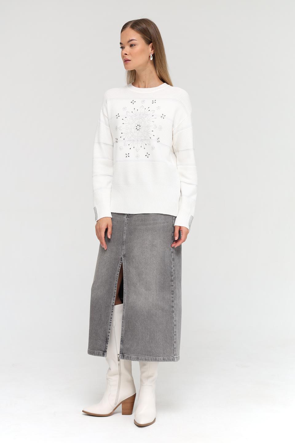 Пуловер Passioni с вышивкой снежинки