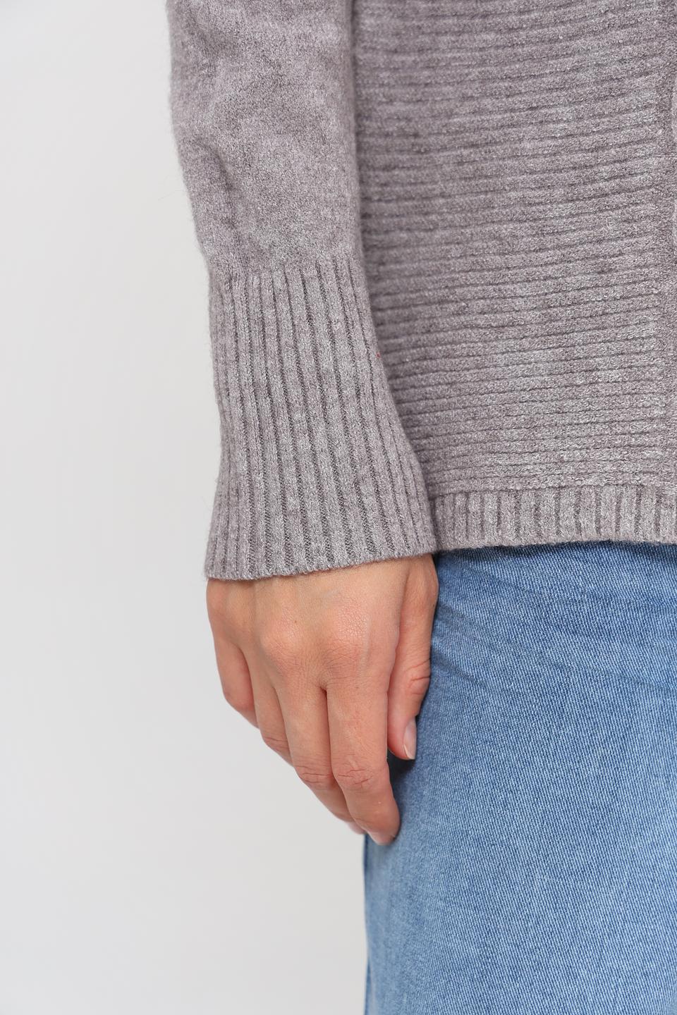 Пуловер Passioni серый с косами
