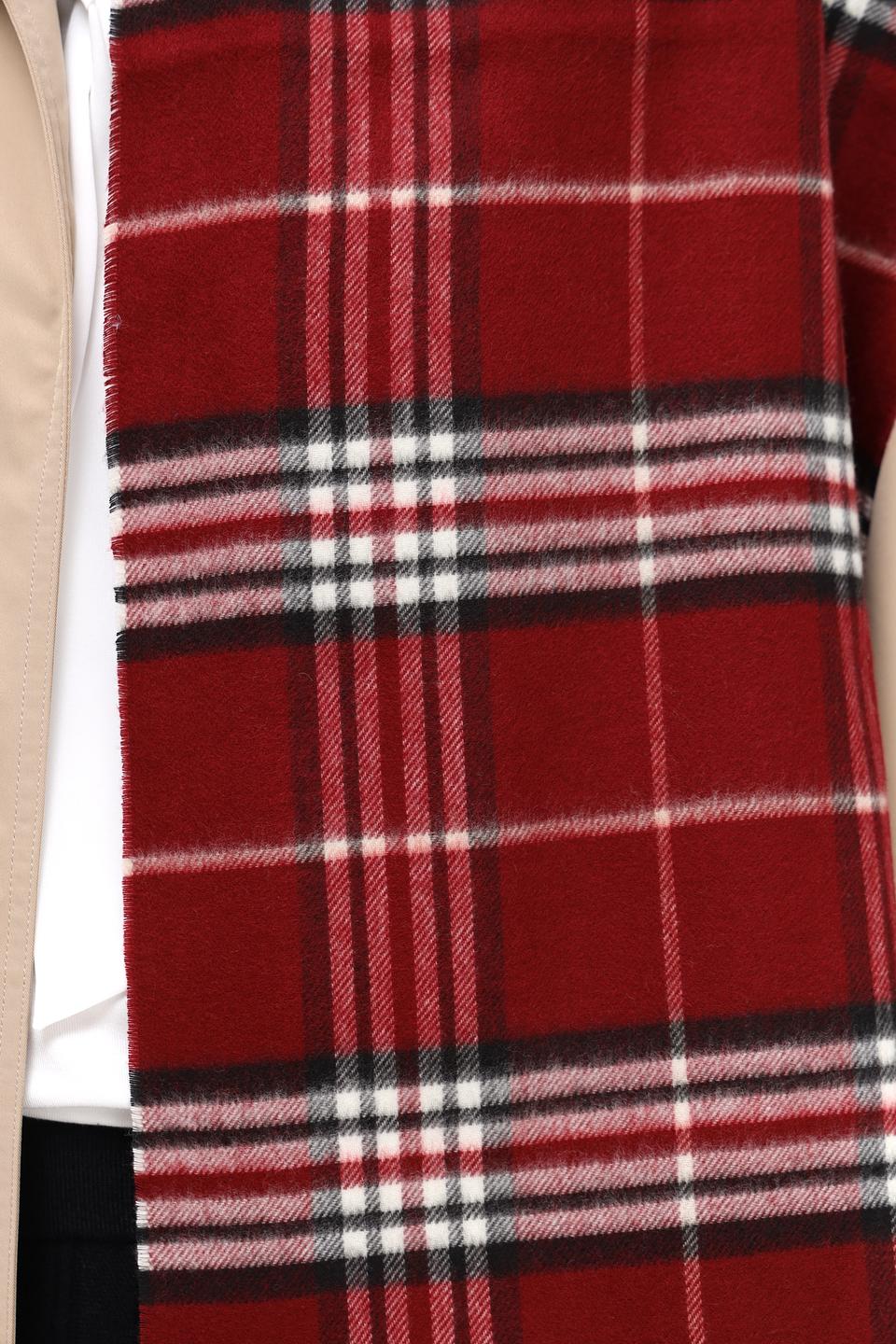 Шарф Fraas в клетку бордовый