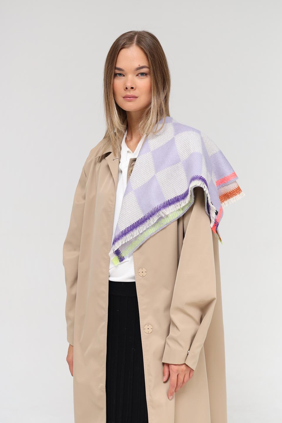 Платок Fraas в клетку лавандовый