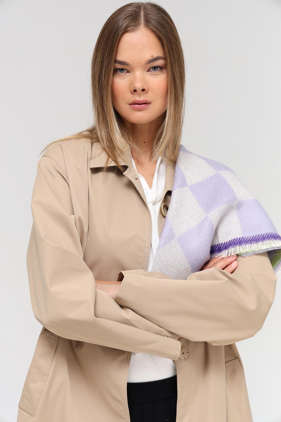 Платок Fraas в клетку лавандовый