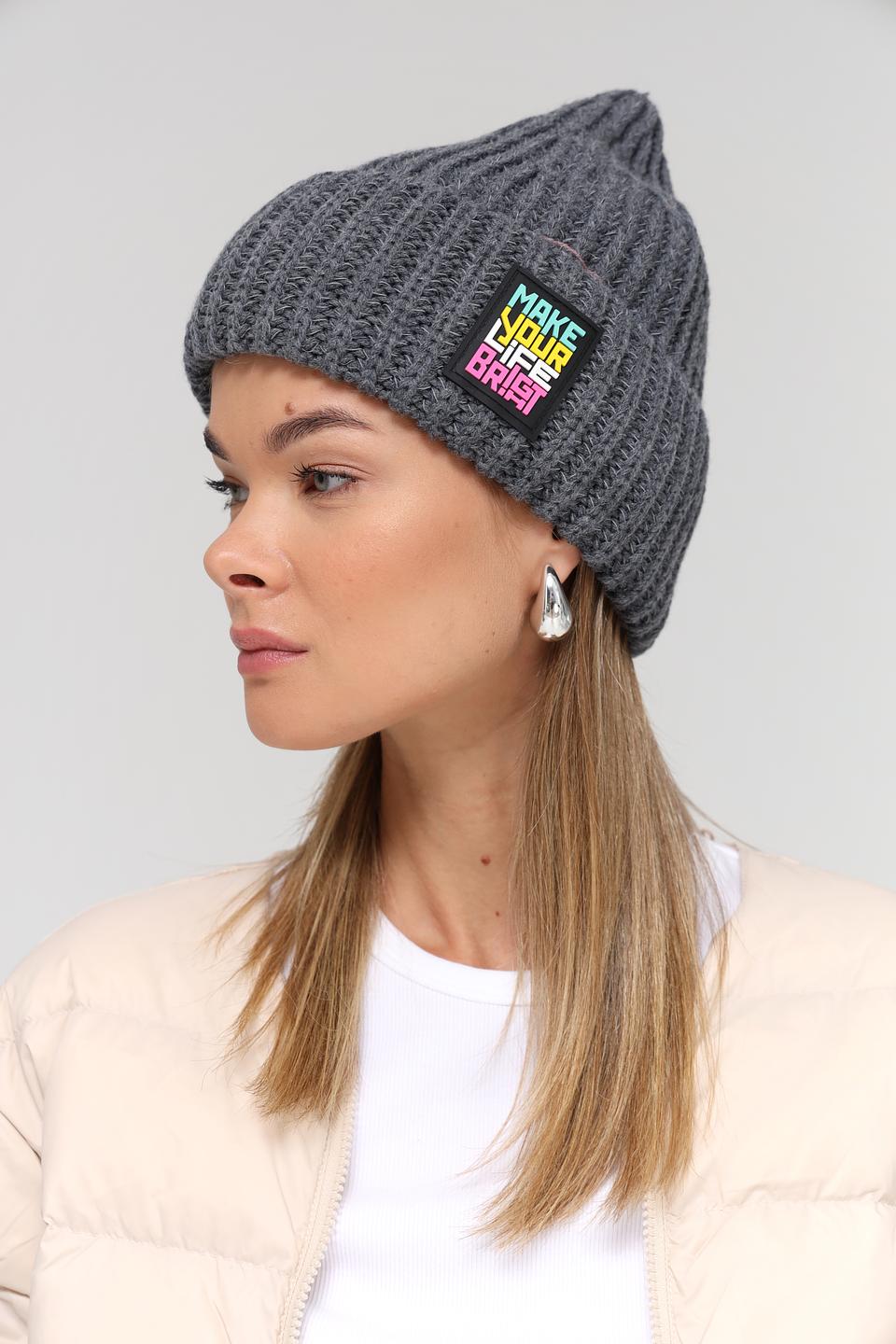 Шапка Marhatter с логотипом серая