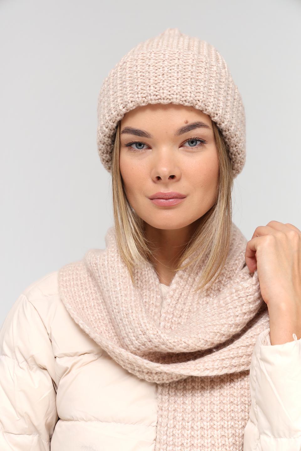 Шапка Marhatter вязаная бежевая