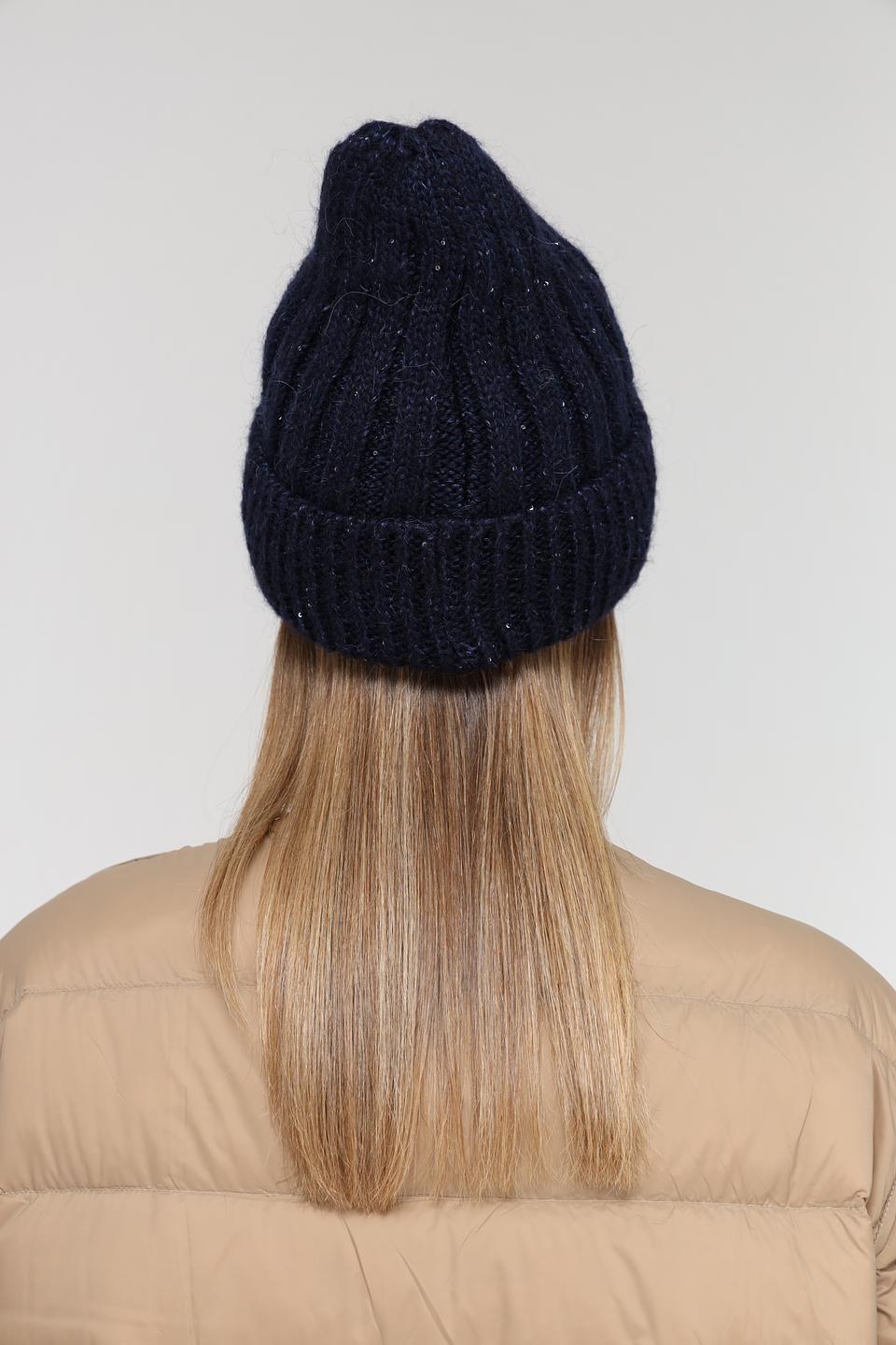 Шапка Marhatter вязаная тёмно-синяя