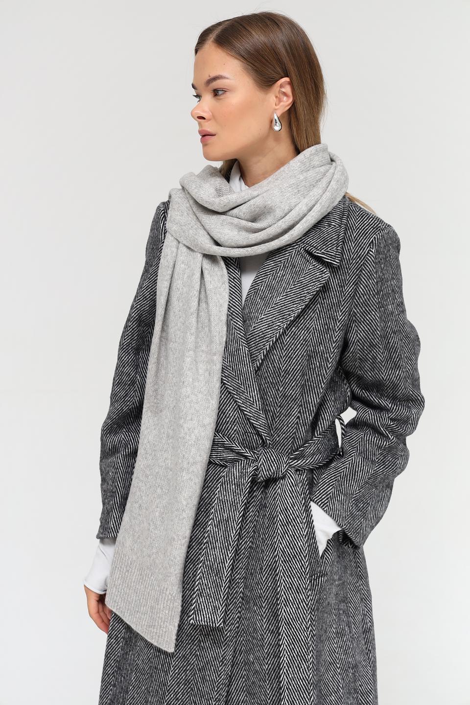 Шарф Fraas серый вязаный