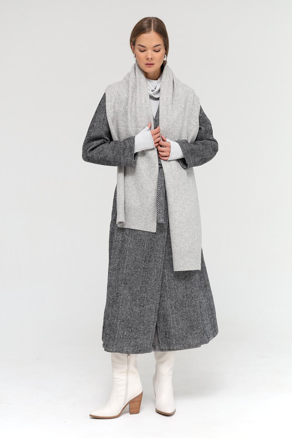 Шарф Fraas серый вязаный