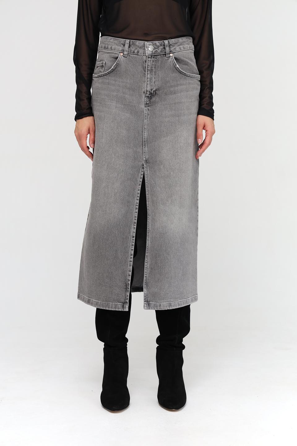 Юбка Oui деним серая