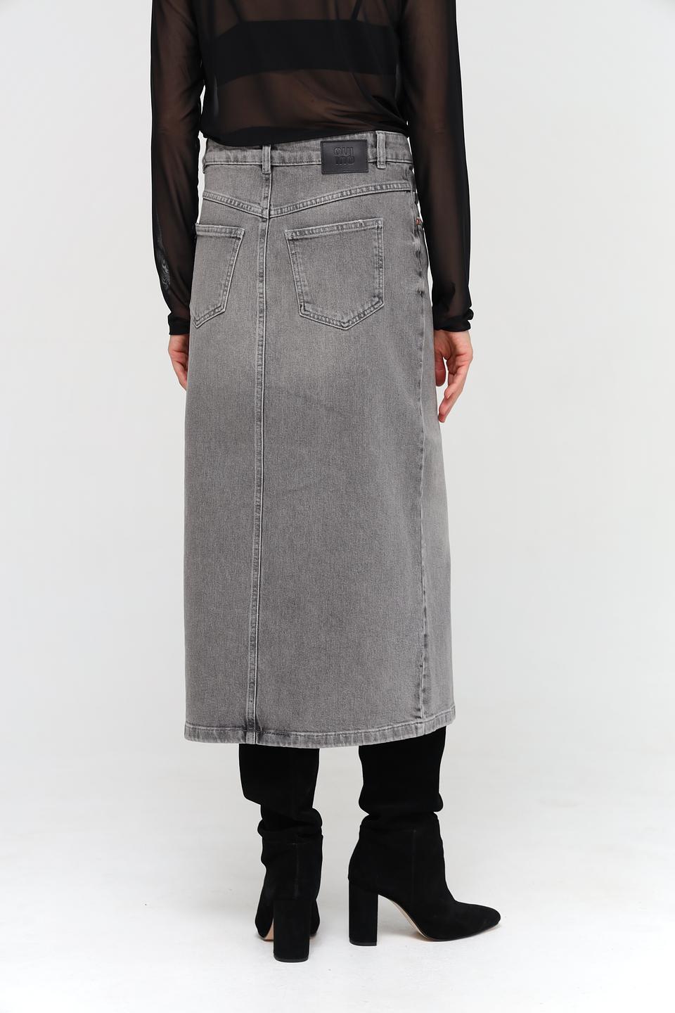 Юбка Oui деним серая