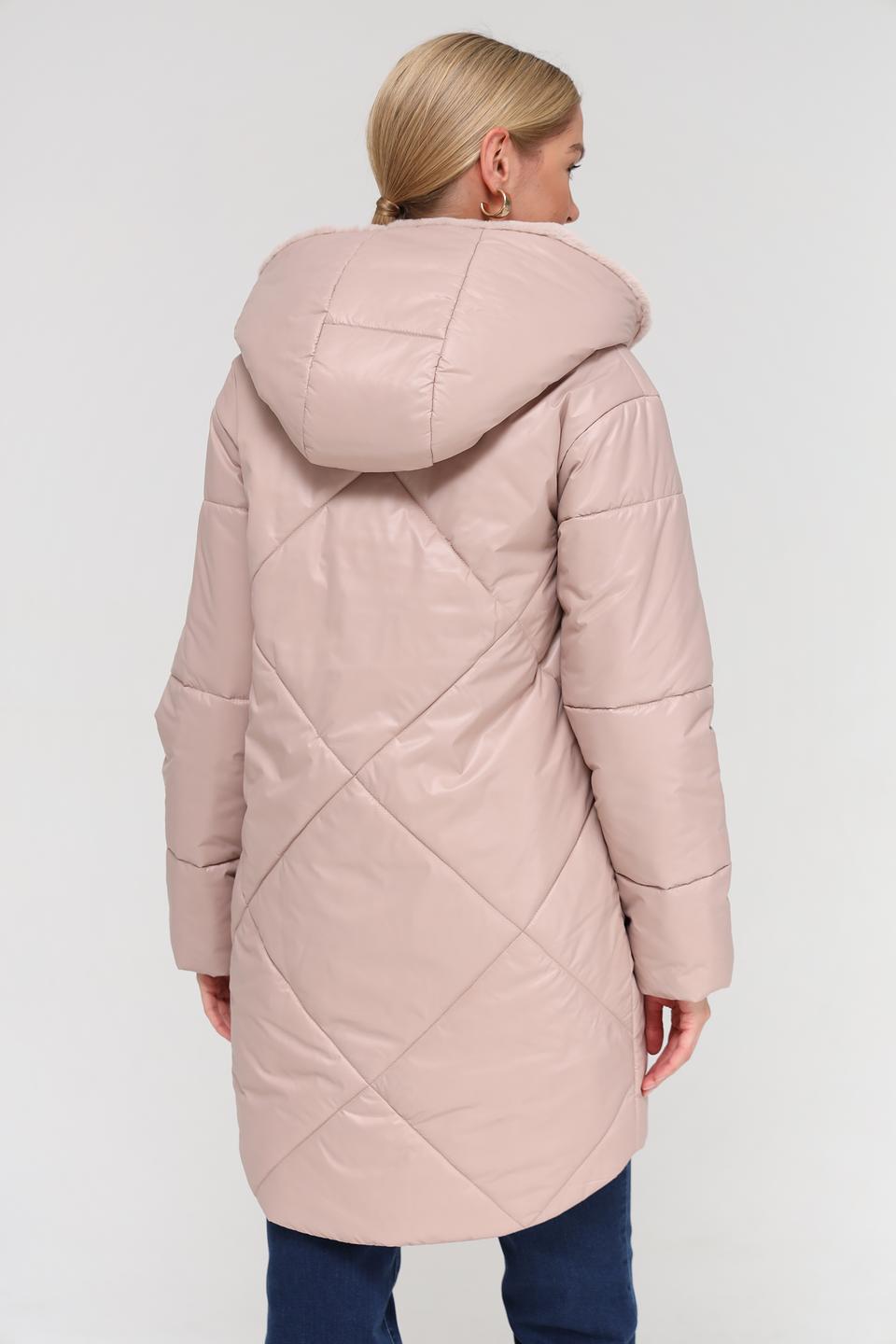Пальто Electra style стеганое пудровое