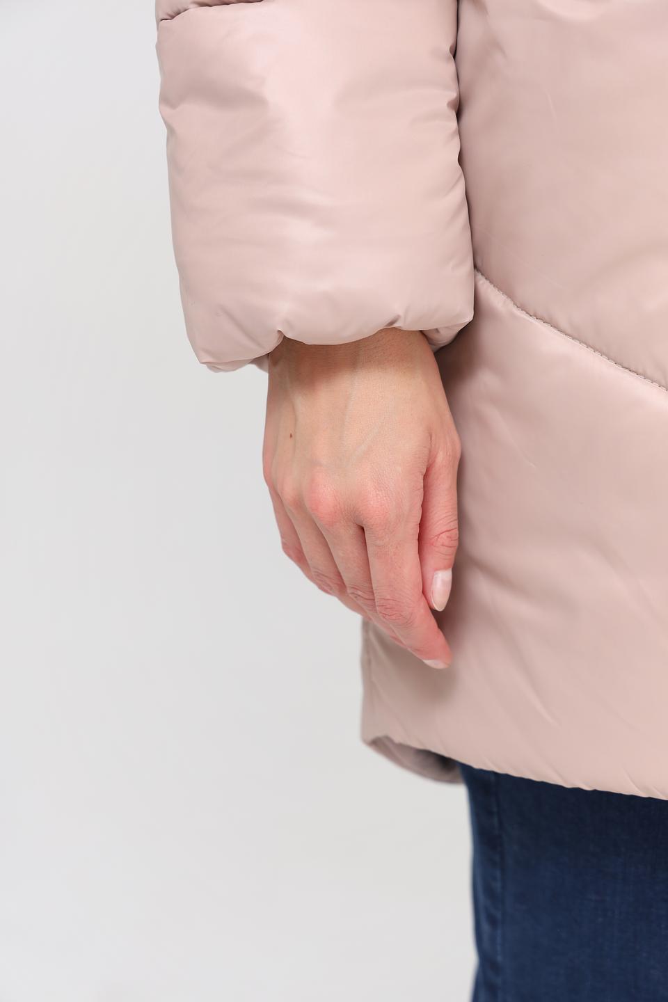 Пальто Electra style стеганое пудровое