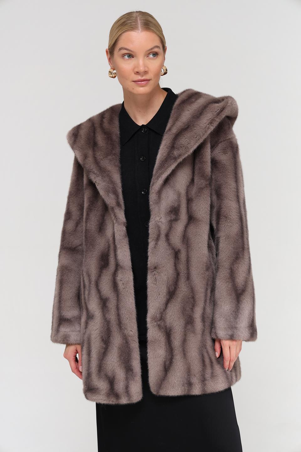 Шуба Electra style с капюшоном серая