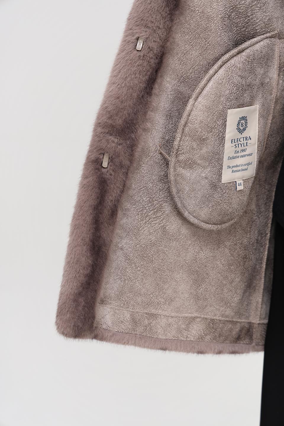 Шуба Electra style с капюшоном серая
