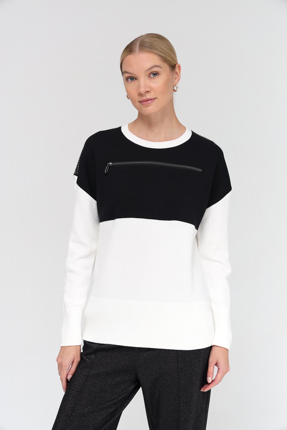 Пуловер Tuzzi с карманом чёрно-белый