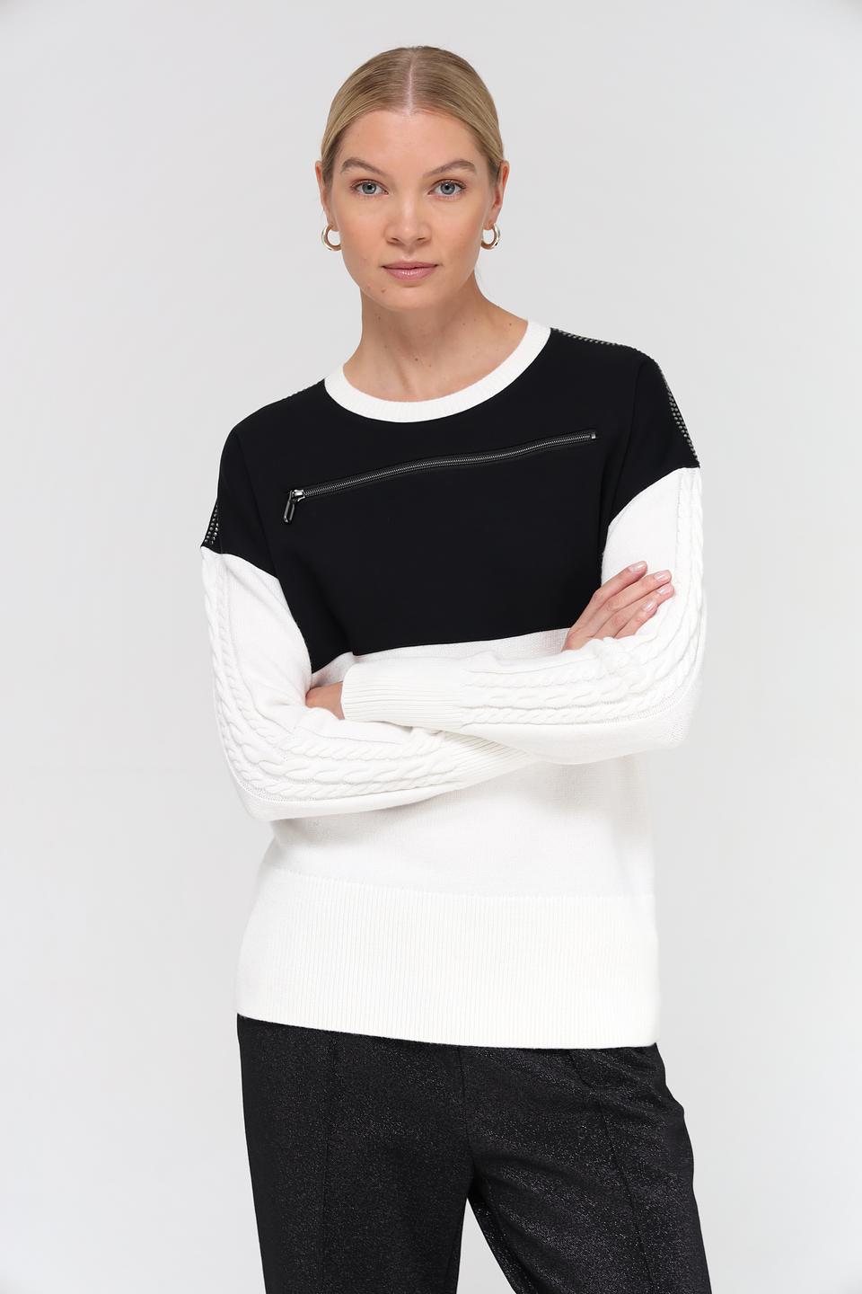 Пуловер Tuzzi с карманом чёрно-белый