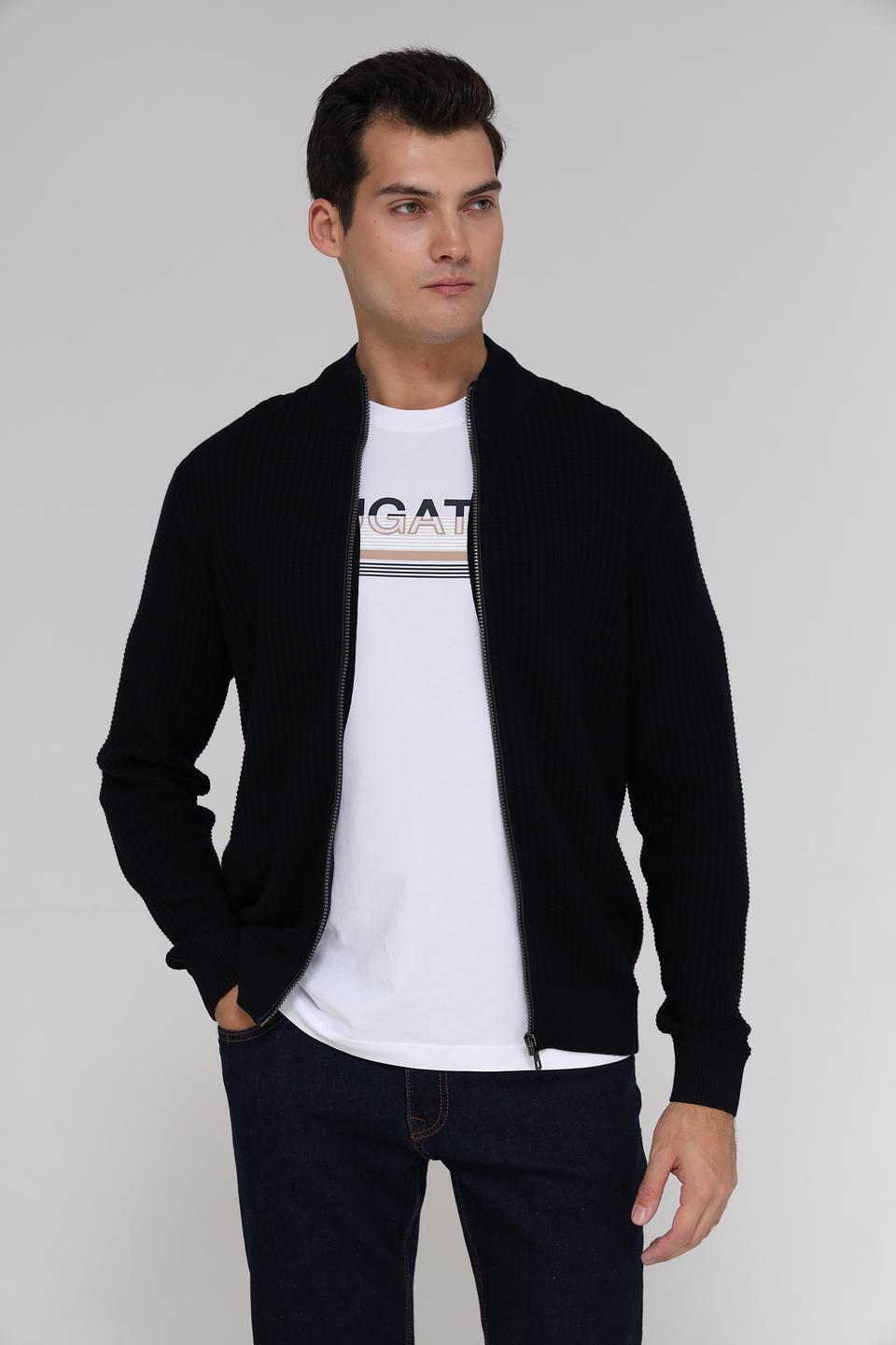 Кардиган Bugatti чёрный на молнии