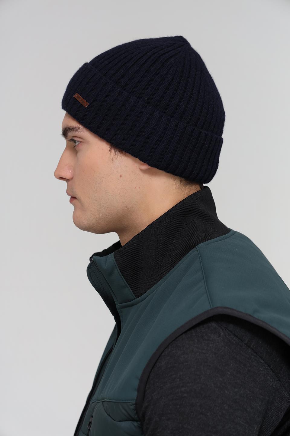 Шапка Marhatter мужская вязаная тёмно-синяя