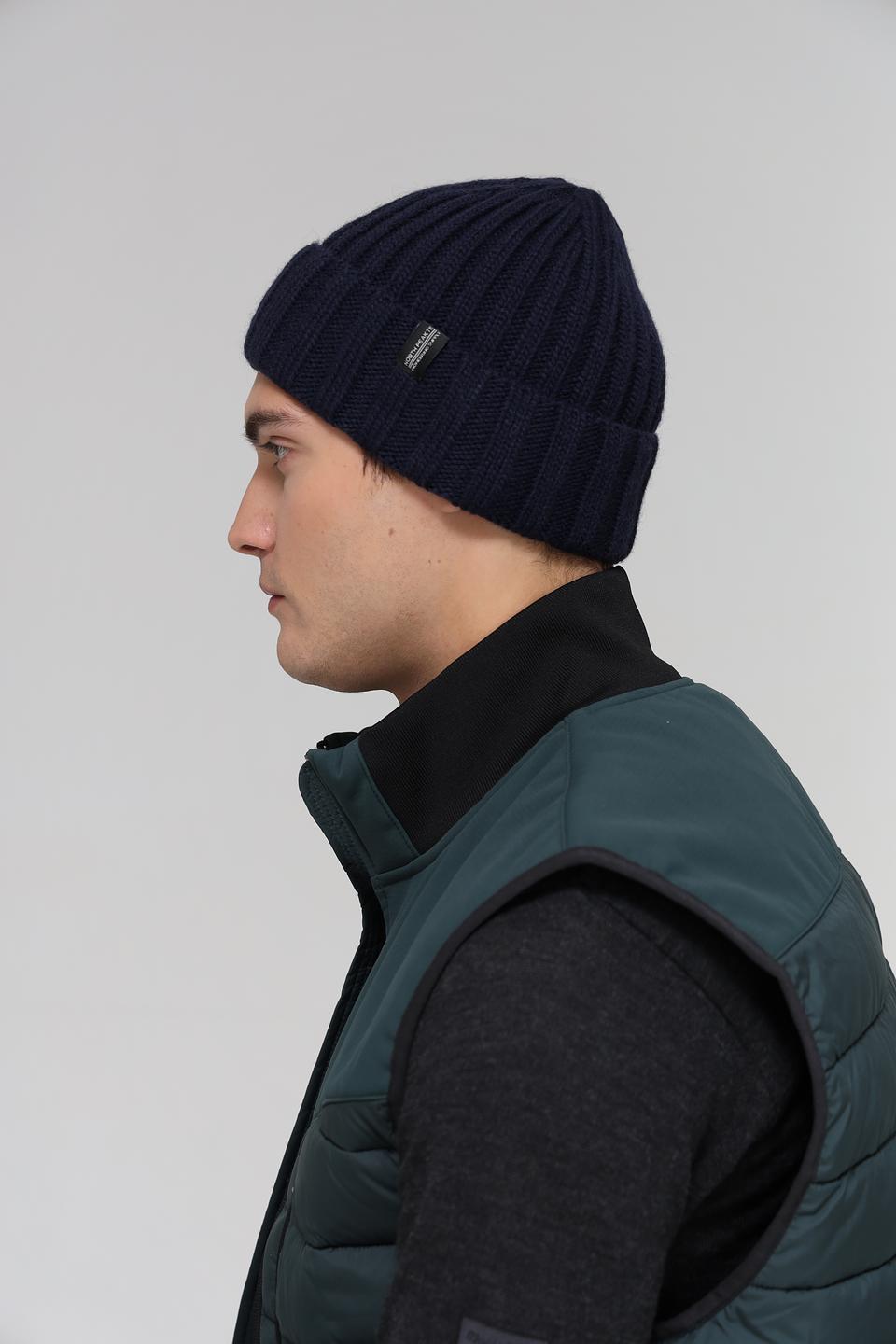 Шапка ADL man вязаная синяя