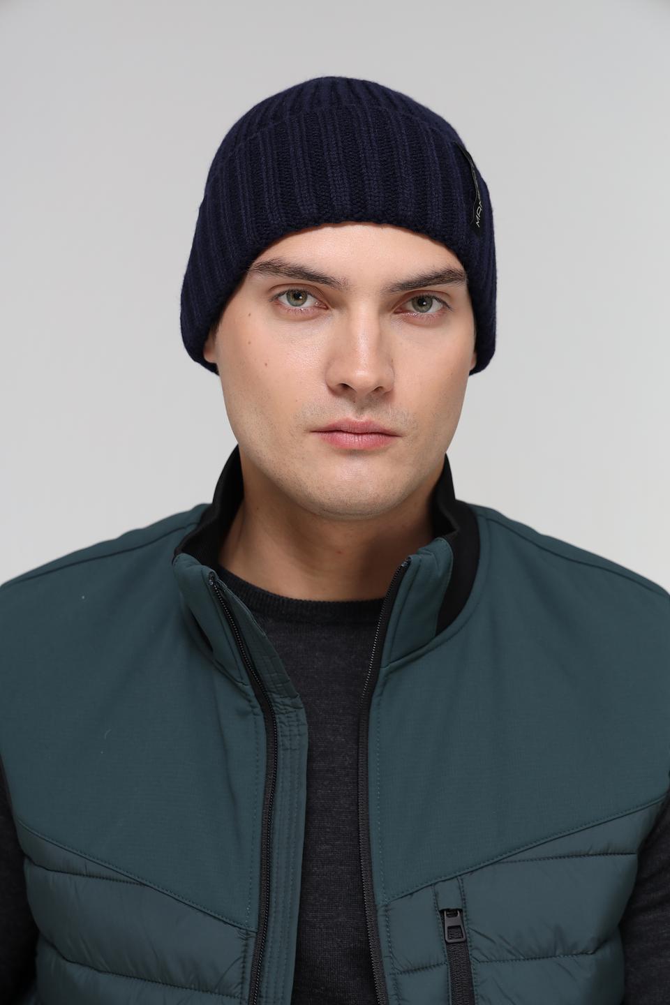 Шапка ADL man вязаная синяя