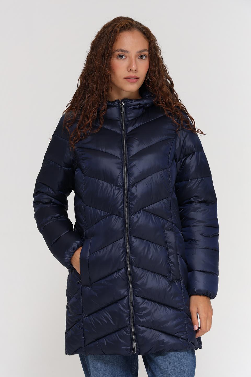 Пальто стеганое Tom Tailor синее