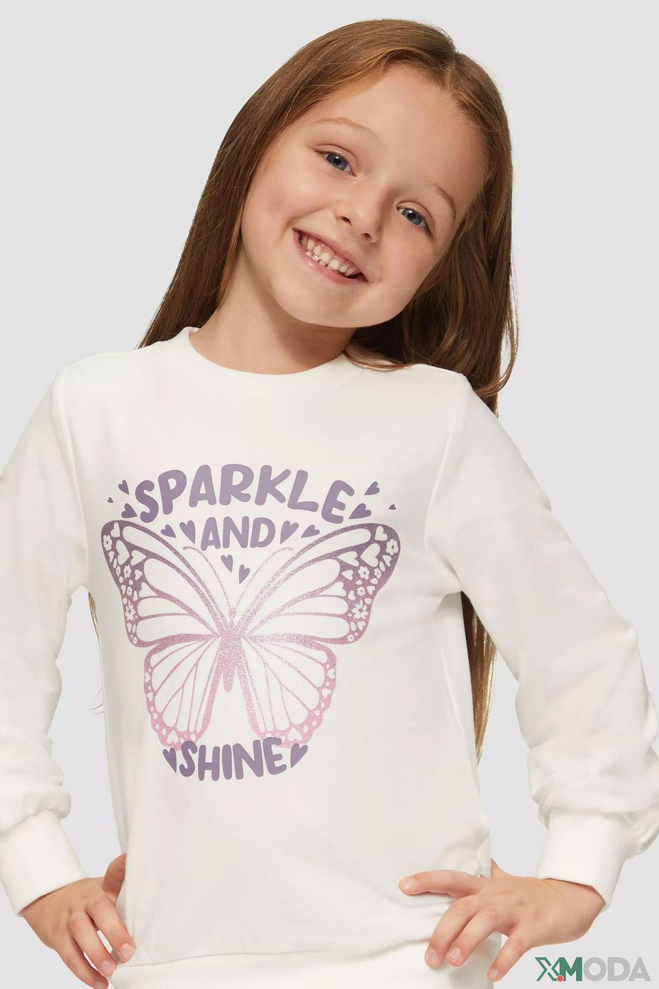 Джемпер s.Oliver белый с принтом бабочки и надписью