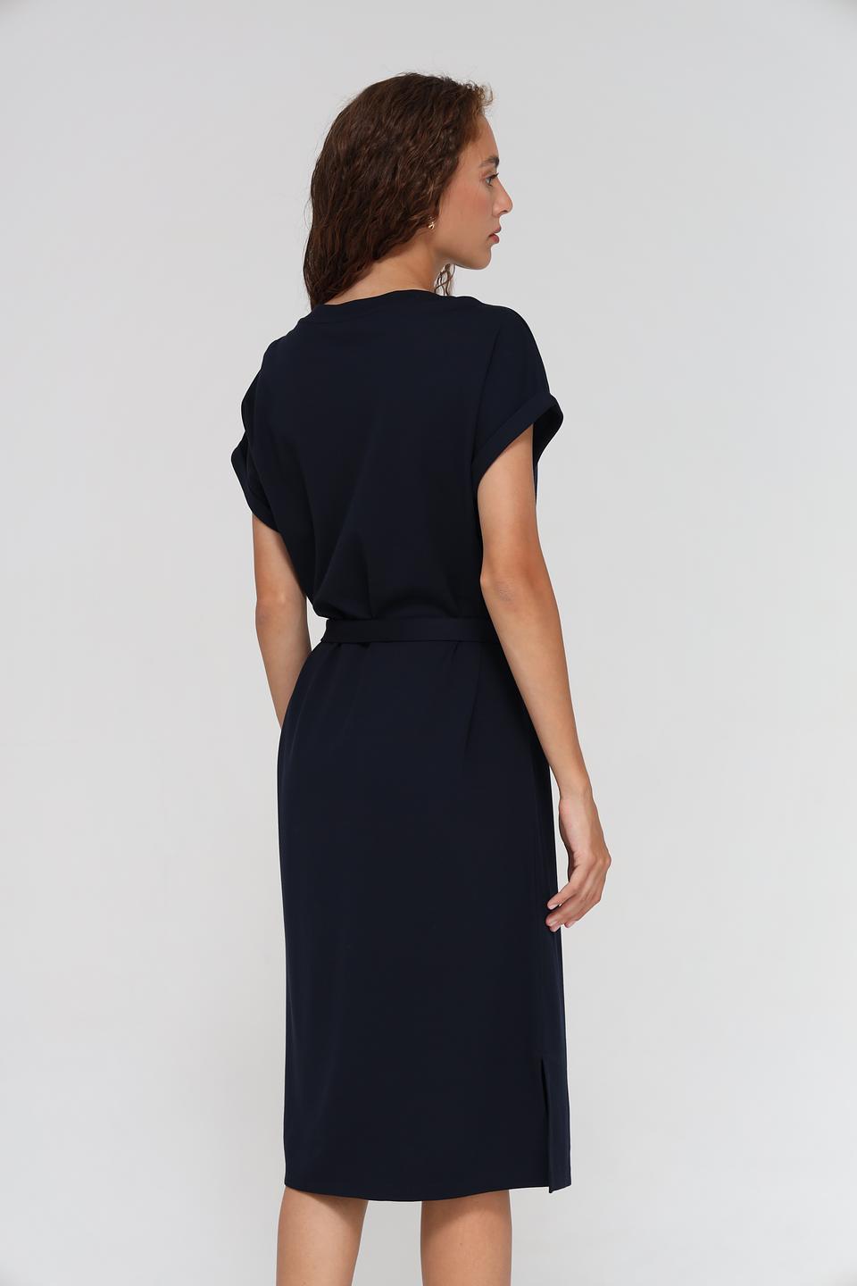 Платье Tom Tailor с поясом тёмно-синее