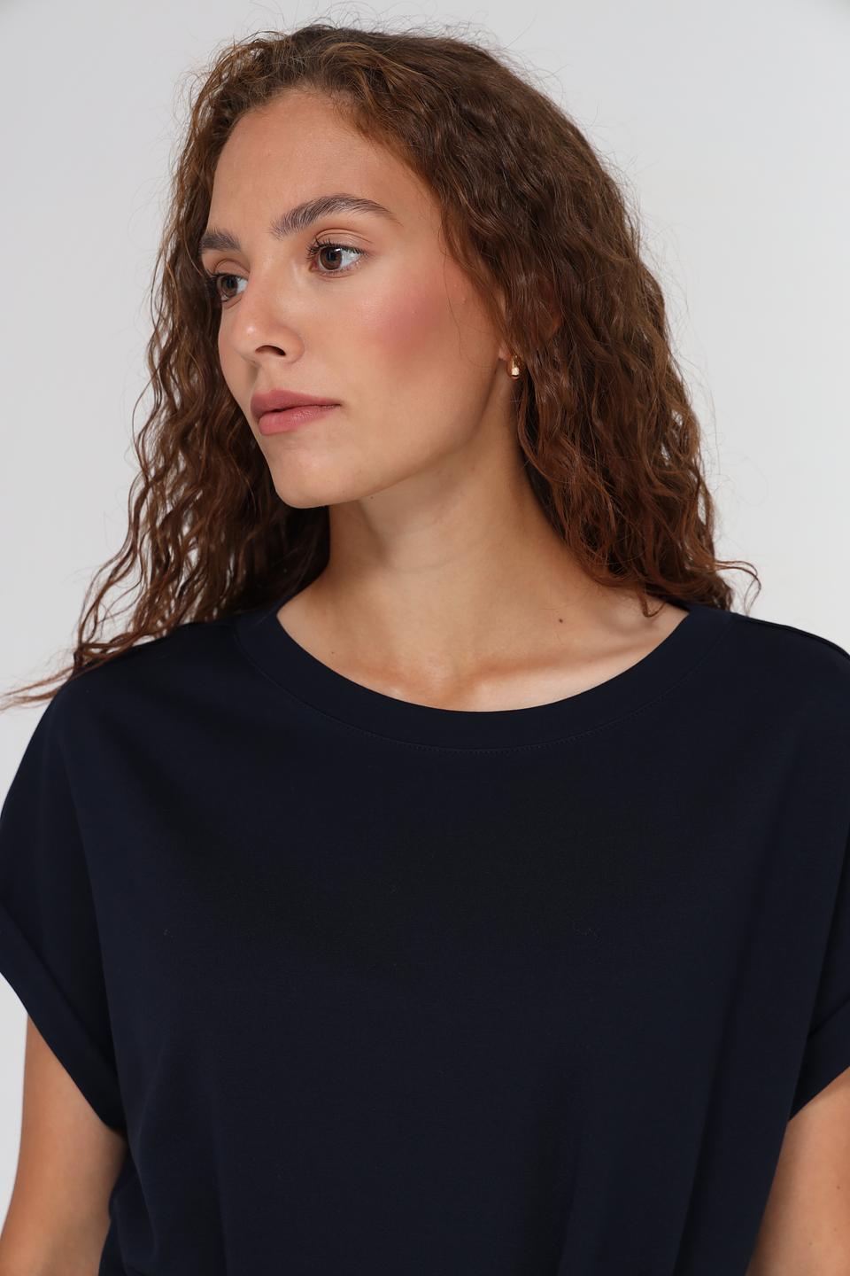 Платье Tom Tailor с поясом тёмно-синее