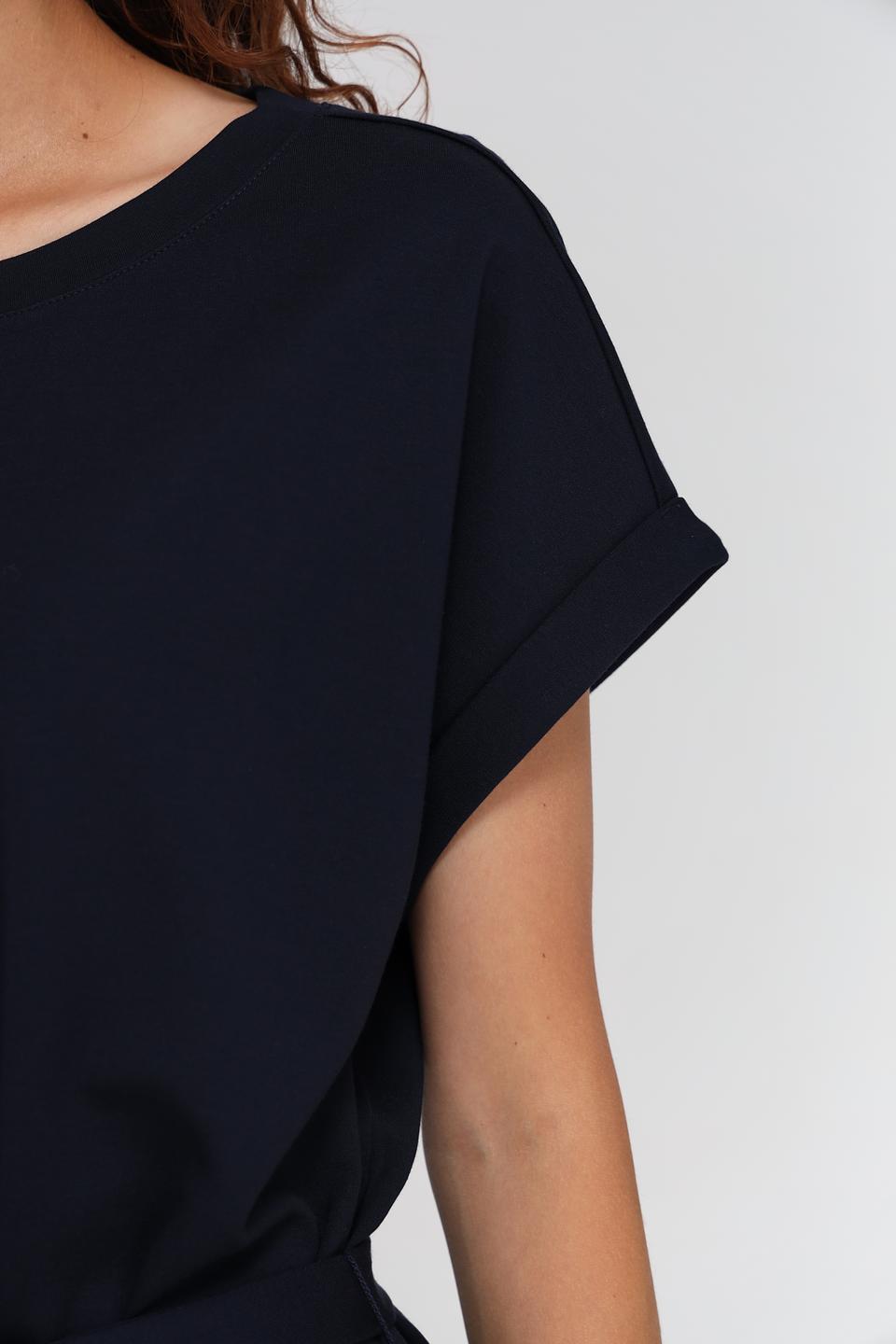 Платье Tom Tailor с поясом тёмно-синее