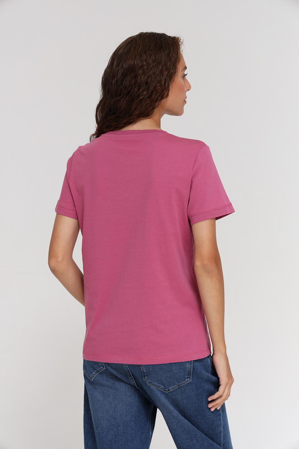 Футболка Tom Tailor малиновая с логотипом