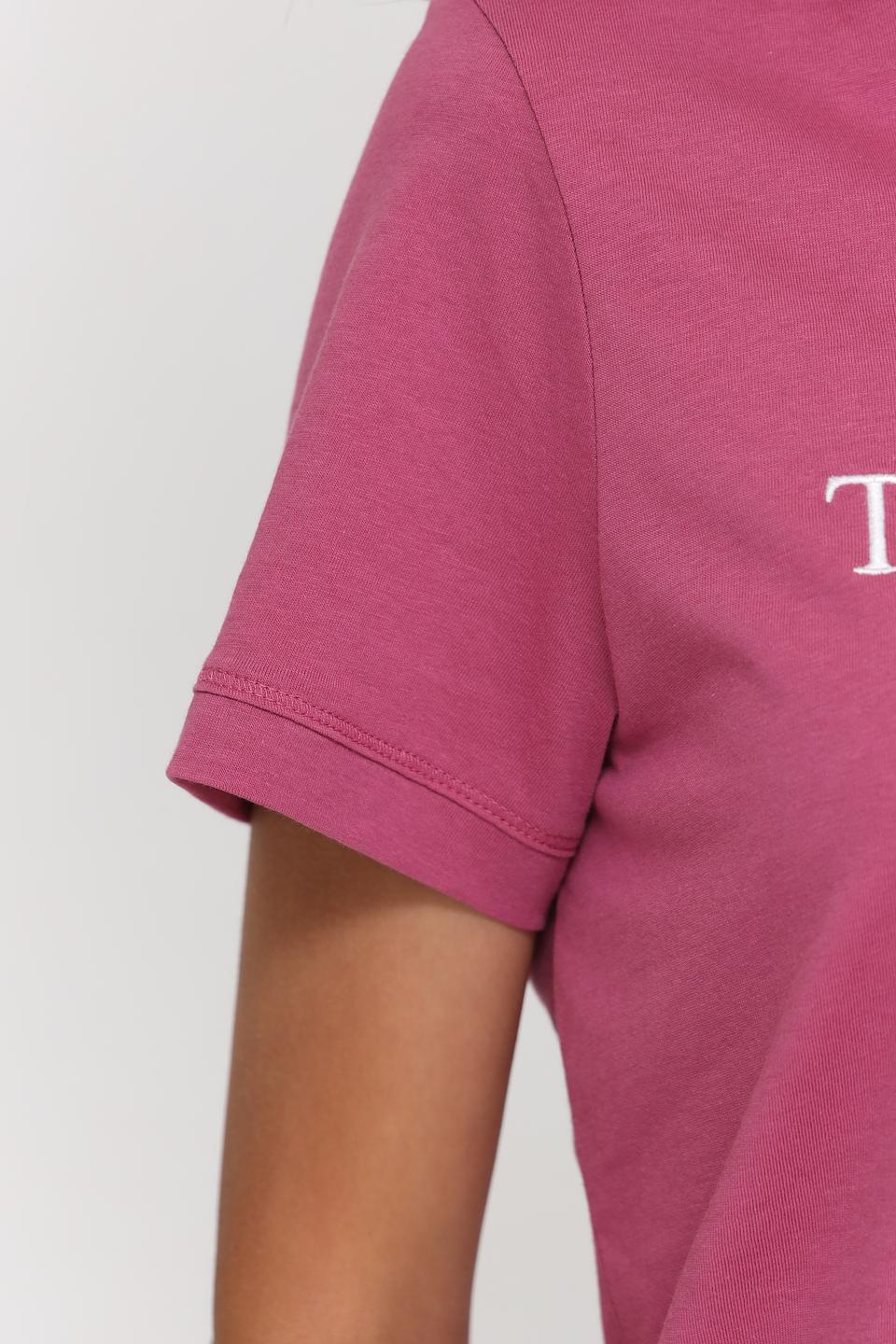 Футболка Tom Tailor малиновая с логотипом