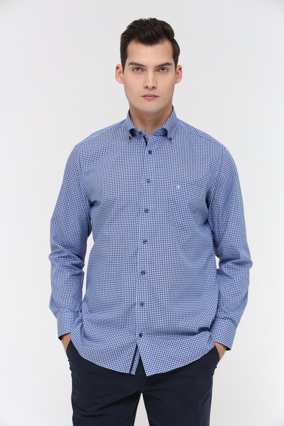 Рубашка Casa Moda в клетку синяя